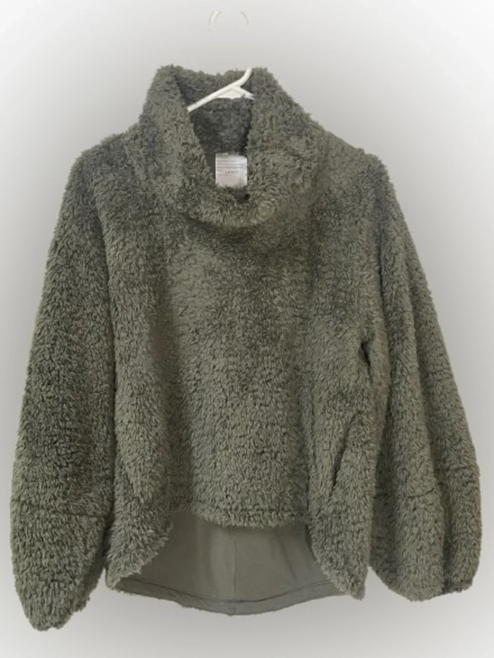 Lululemon Warm Restore Sherpa Pullover Women’s Medium Large Army Green Fleece